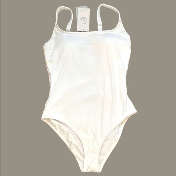 Johnny Was Calme Tank One Piece Swimsuit In White - Picture 2 of 4